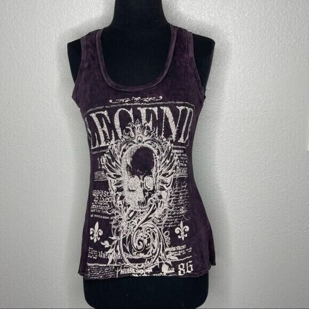 LA Teez Purple Sleeveless Embellished Top Size M